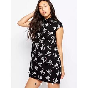 ASOS Noisy May Skeleton‎ Cupid Dress Babydoll Style Mini Dress  sz LG